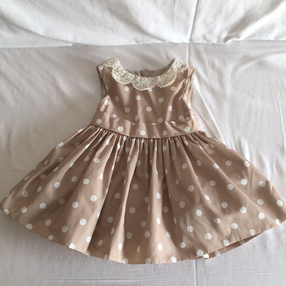 Jason Wu Neiman Marcus beige polka dot dress 18mth